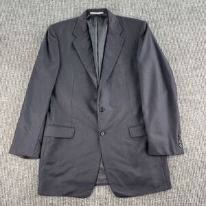 Hickey Freeman Suit Jacket 42 L Blue Wool Solid Loro Piana Italy Tasmanian